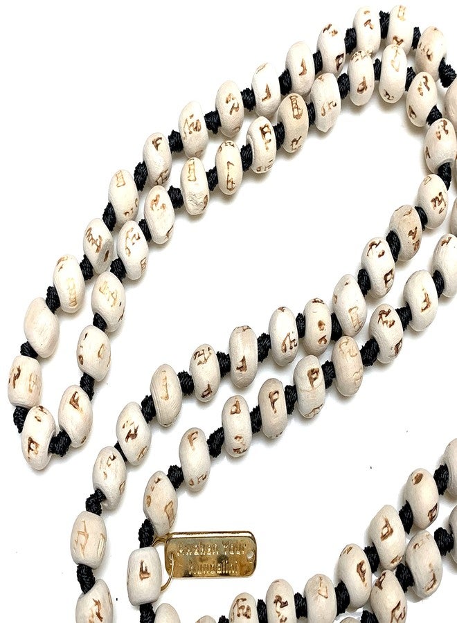 AWAKEN YOUR KUNDALINI Tulsi Mala Necklace - 5 Mukhi Rudraksha, Hand-knotted 108 Beads - Image 4