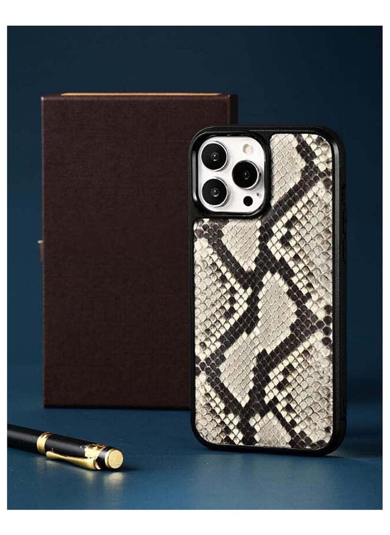 Deluxe python skin back phone case for apple iPhone 15 promax case shockproof and anti-scratch case [Magnetic Wireless Charging]