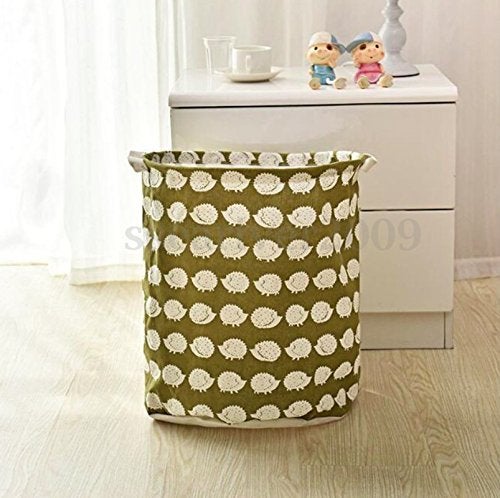 Generic Fabric European Style Round Shape Foldable Open Laundry Bag 42x38cmMulticolourSet of 1 - Image 5