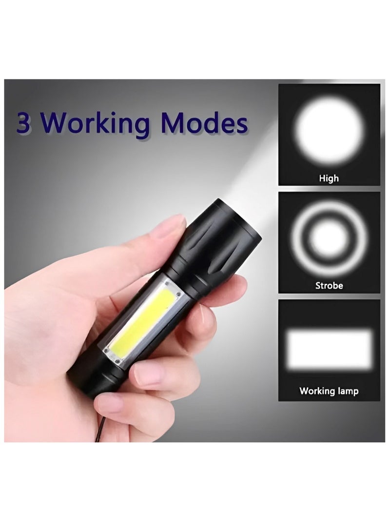 Rechargeable Flashlight Green Plastic Box - Image 3