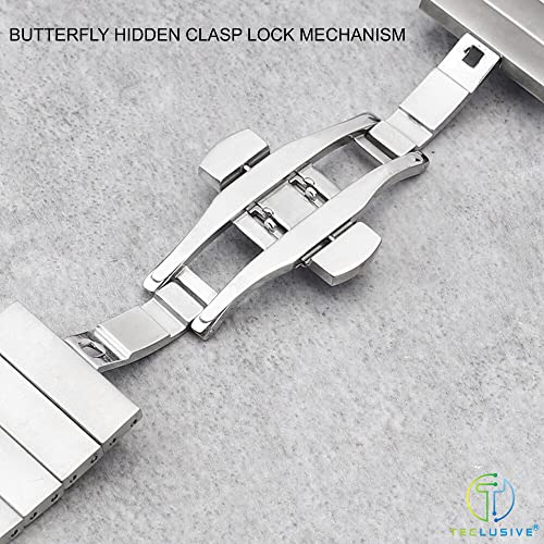 T Teclusive Matt Stainless Steel Metal Chain Strap Band 22mm Compatible for Galaxy Watch 3 45mm | Galaxy Watch 46mm | Gear S3 Frontier | Amazfit Pace Stratos GTR | Fossil Explorist Gen 5 6 (Rose Gold) - Image 4