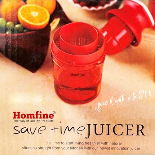 Homfine Hand Juicer Two Way Use, Time Saving, for Citrus Fruits & Vegetables, Orange, Pomegranate, Red, 1 Piece (BPA Free Food Grade Plastic) - Image 5
