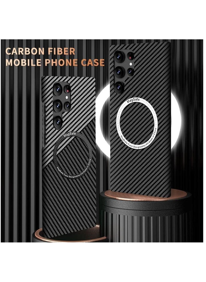 Anmi Case for Samsung Galaxy S22 Ultra, Compatible with 【Mag-Safe】, 600D Aramid Fiber Made Thin Case Drop Protection(Black) - Image 2