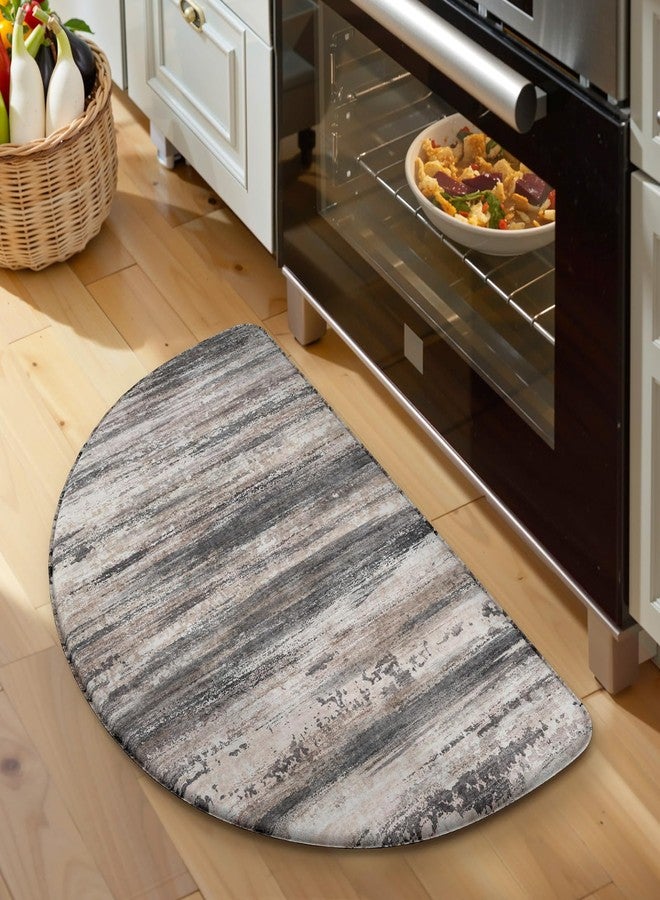 KIMODE Anti Fatigue Kitchen Mats, Black and Grey Half Moon Kitchen Rug, 18"x28" Padded Kitchen Mat for Floor, Comfort Foam Standing Desk Mat, Cushioned Kitchen Mats for Floor for Laundry Office Sink - Image 1