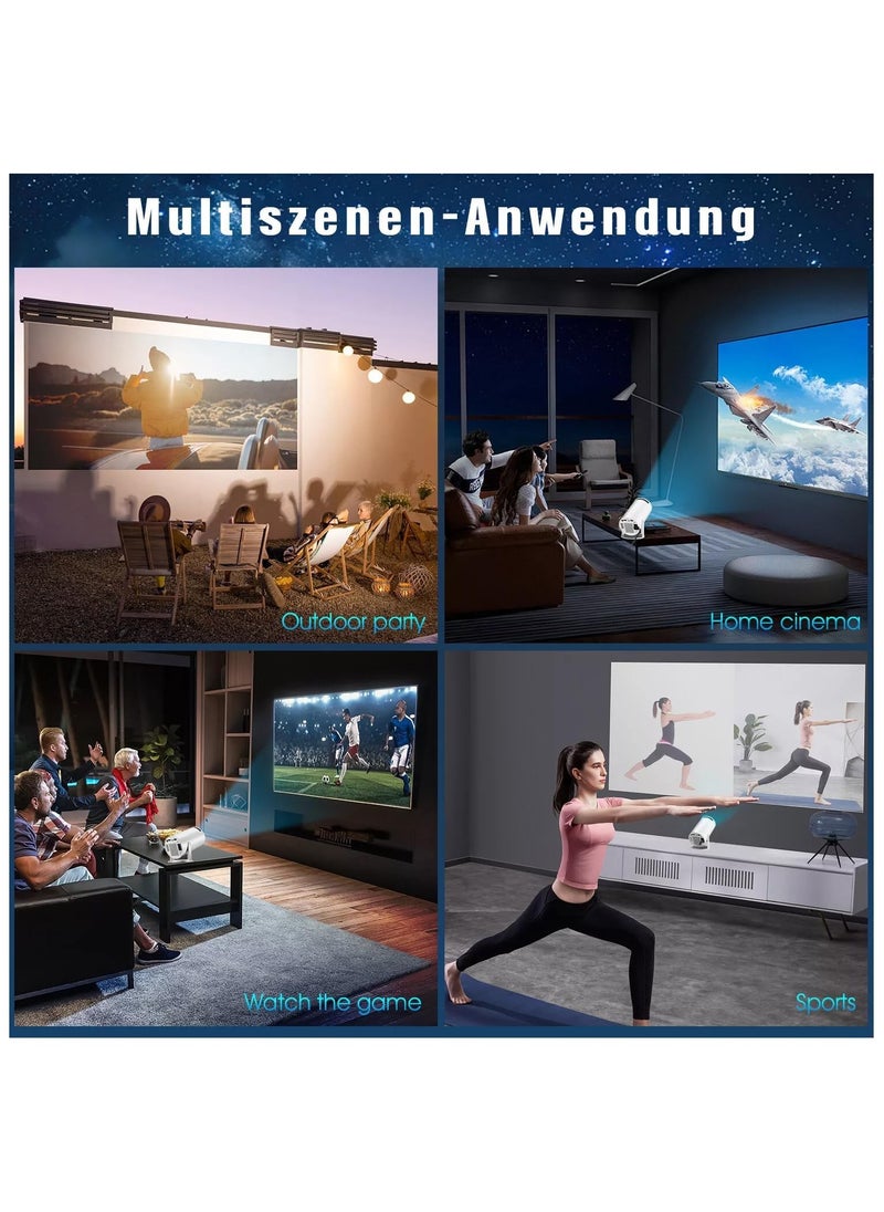 Saudi Deals - Immersive 4K Smart Portable Projector with Built-In Speakers, Screen Mirroring, and Advanced Connectivity Features for HD Home Cinema Experience - Image 1