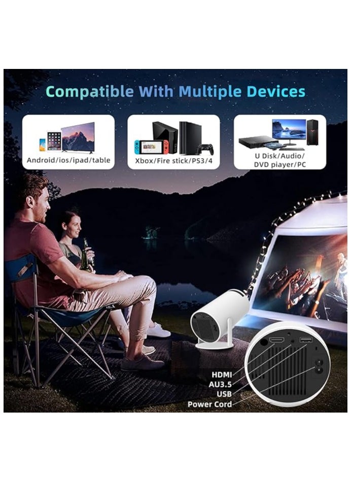 Saudi Deals - Immersive 4K Smart Portable Projector with Built-In Speakers, Screen Mirroring, and Advanced Connectivity Features for HD Home Cinema Experience - Image 1