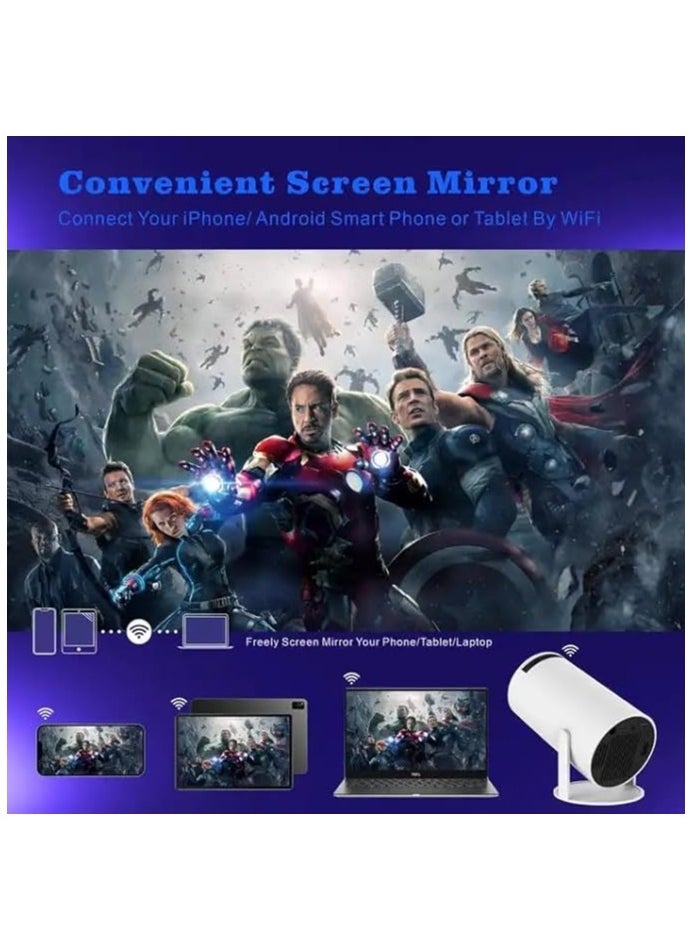 Saudi Deals - Immersive 4K Smart Portable Projector with Built-In Speakers, Screen Mirroring, and Advanced Connectivity Features for HD Home Cinema Experience - Image 1