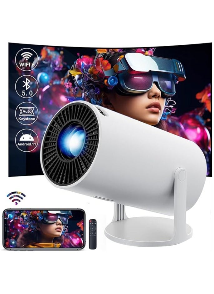 Saudi Deals - Immersive 4K Smart Portable Projector with Built-In Speakers, Screen Mirroring, and Advanced Connectivity Features for HD Home Cinema Experience - Image 1