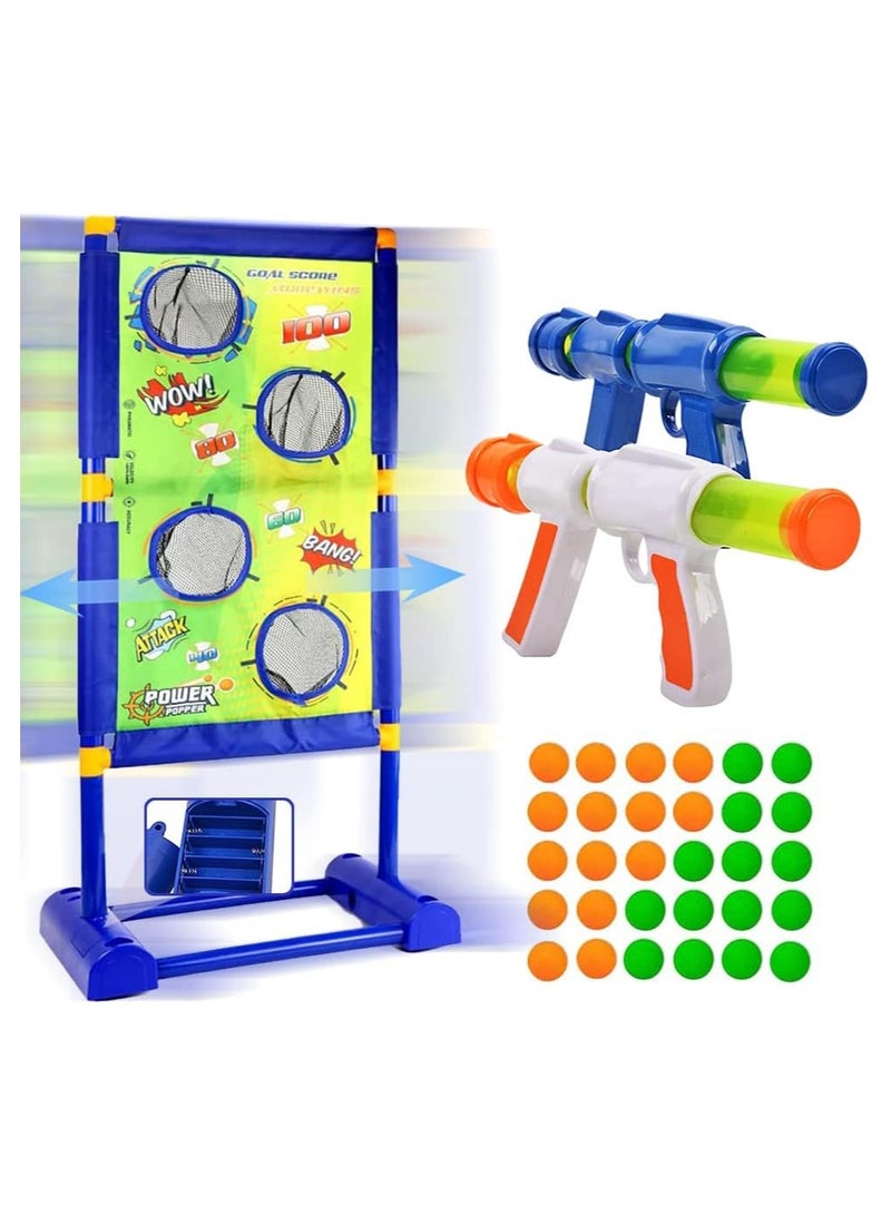 Sunshine Air Popper Shooting Game,Toy for 5-12 Year Old Boys and Girls, Outdoor Toys 2 Foam Ball Popper Air Toy Guns with Moving Shooting Target, 30 Foam Balls, Ideal...  - Image 1