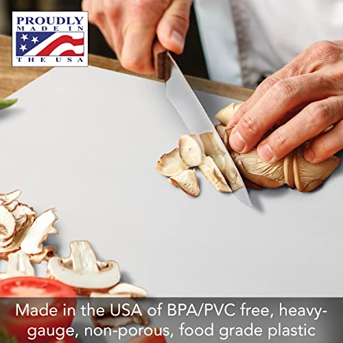 Counterart Cut N' Funnel Large Food Service Grade Heavy Gauge Flexible Plastic Cutting Board Mat 1 Pack Made in the USA BPA Free Dishwasher Safe - Image 5