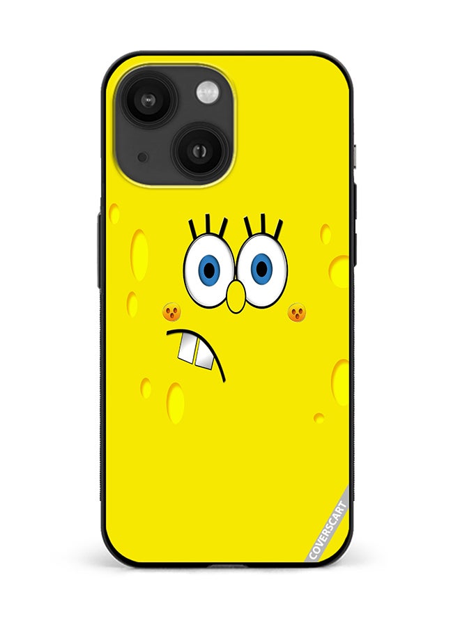 COVERSCART Protective Case Cover For Apple iPhone 13 Confused Spongebob Design Yellow