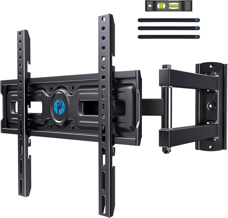 Pipishell Full Motion TV Wall Mount for Most 26-65 inch Flat & Curved TVs up to 77 lbs, Adjustable Bracket Height, Corner TV Mount with Single Articulating Arm, Max VESA 400x400mm, PIMF9 - Image 1