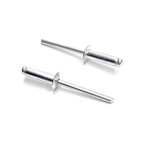 ISPINNER 100pcs 3/16" x 5/8" Aluminum Blind Rivets, 4.8 x 16mm Pop Rivets, Pack of 100 (Silver) - Image 1