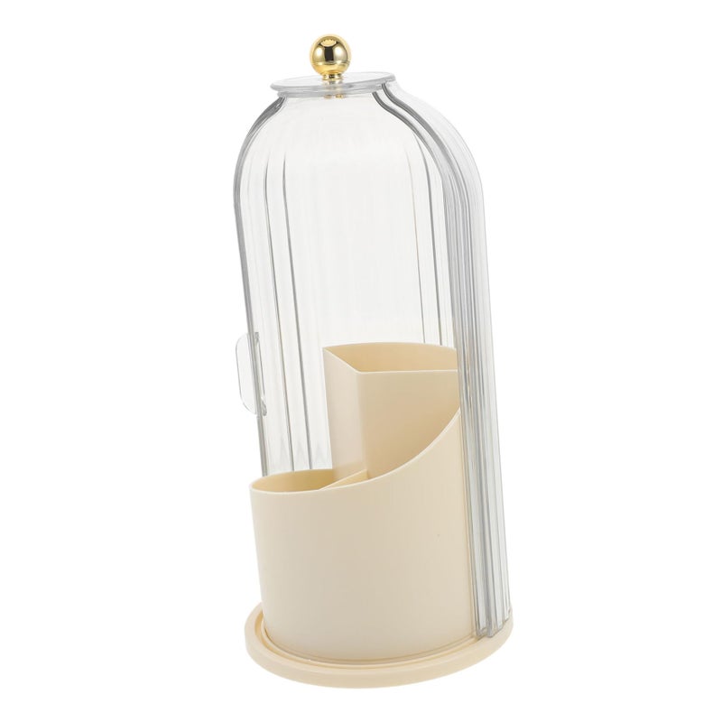 Rotating Birdcage Cosmetic Organizer with Transparent Lid Makeup Storage Vanity Bathroom - Image 2
