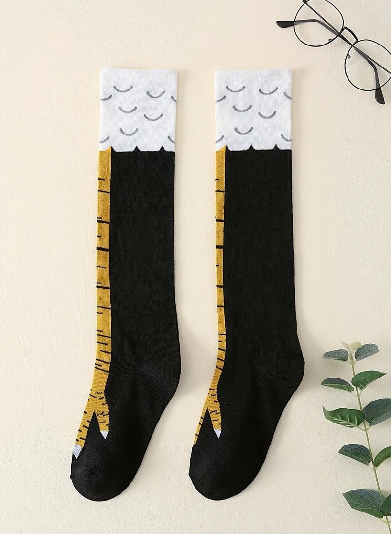 A Pair Of Cartoon-Shaped Over-The-Calf Socks Suitable For Men And Women - Image 2