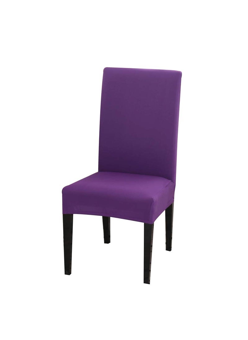 Chickwin Chickwin Chair Covers for Dining Room Set of 4 Stretch Armless Washable Spandex Dining Chair Cover Slipcovers Protector Great for Hotel Party Kitchen Wedding4pcs Deep Purple 