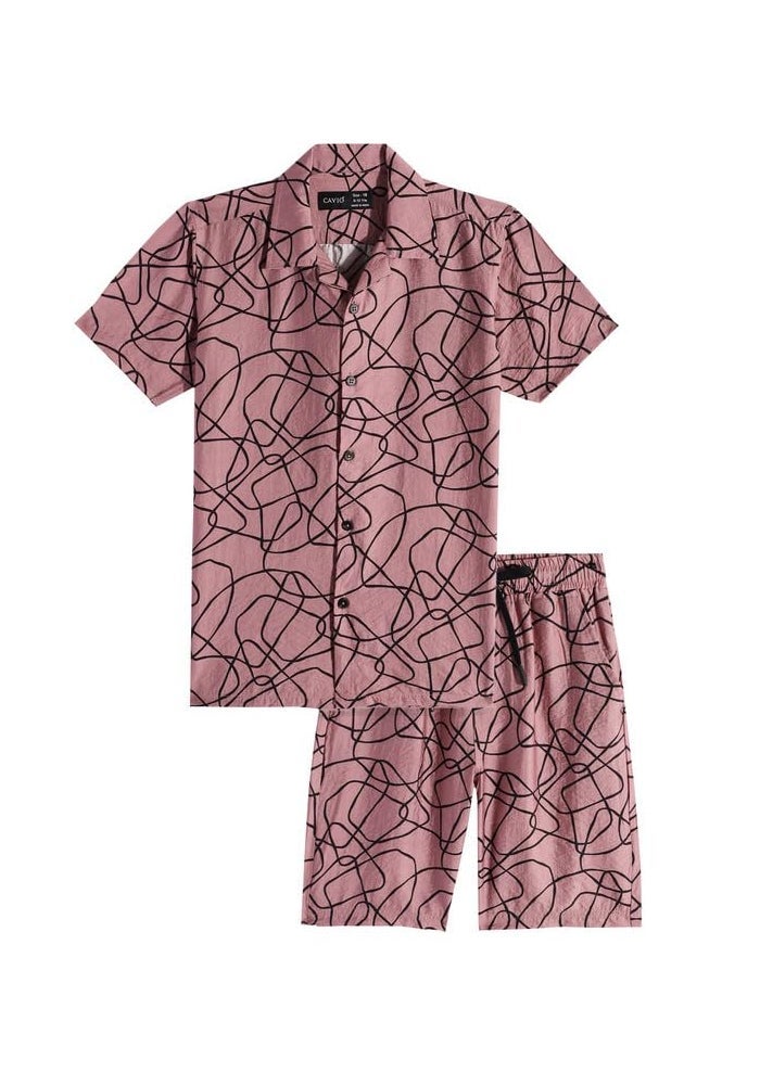 CAVIO Boys Half Sleeve Shirt and Shorts Set Printed Relaxed Fit Co-Ord Set For Kids - Image 1