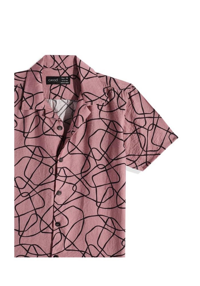 CAVIO Boys Half Sleeve Shirt and Shorts Set Printed Relaxed Fit Co-Ord Set For Kids - Image 2