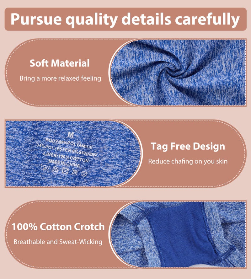 dmuveo Womens Boys Shorts Underwear Seamless Panties Full Coverage Ladies Briefs Soft Stretch Boxer Boyshort For Women 4 Pack Plus Size 7, Large - Image 5