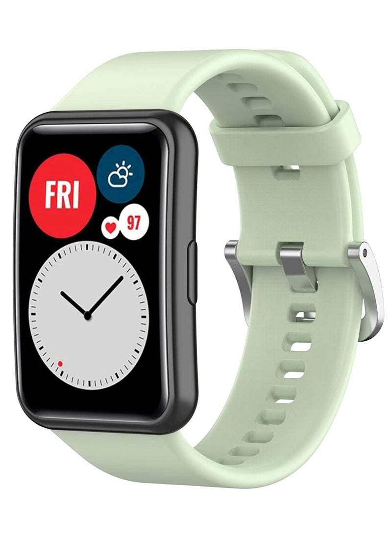 Bands Compatible with Huawei Watch FIT Soft Flexible and Waterproof Classic Accessory Replacement Strap Wristbands for Huawei Watch FIT Smartwatch Women Men (Green) - Image 1
