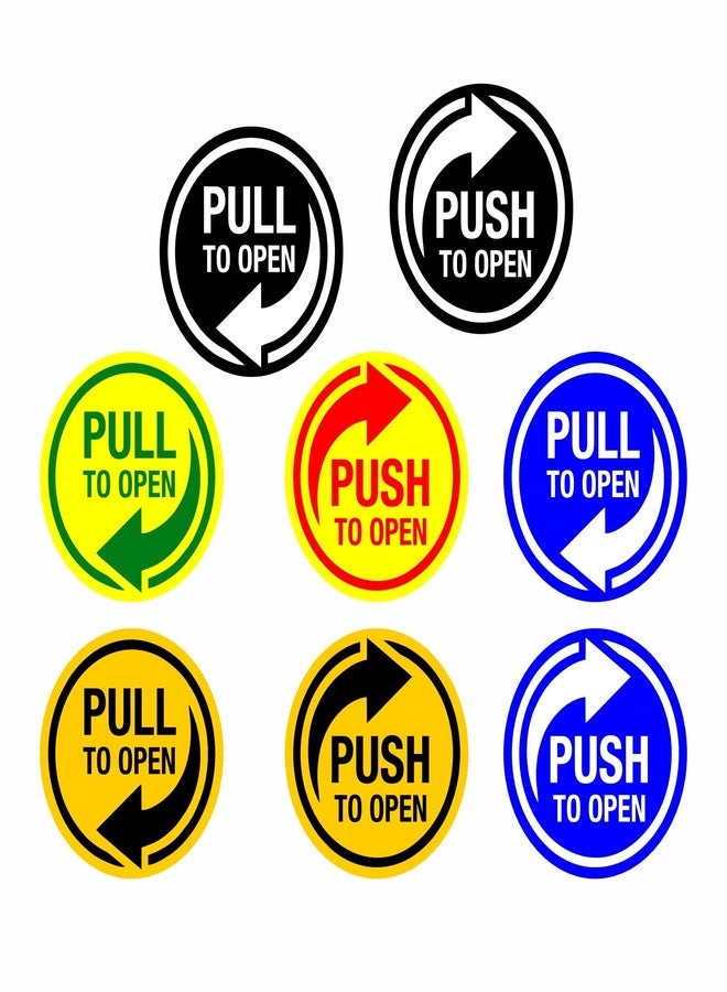 CVANU Self Adhesive Push to Open Pull to Open Sign Stickers -(CV-20) Set of 4 - Image 1