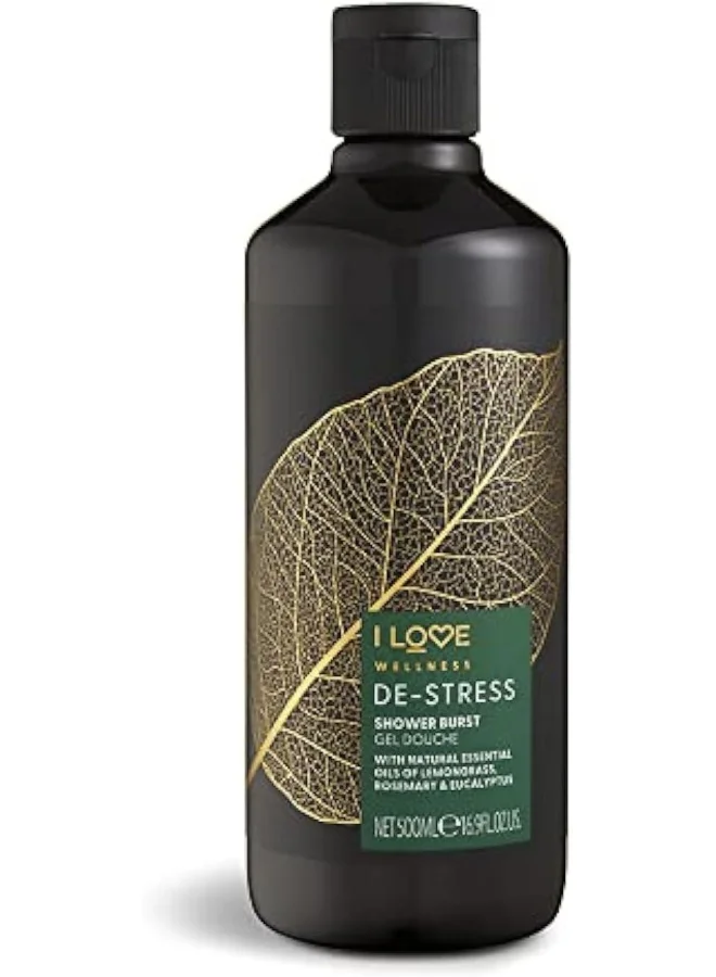 I LOVE I LOVE I Love Wellness Shower Burst De-Stress | Aromatherapy Shower Gel with Lavender & Chamomile | 500ml | Relaxing, Moisturizing & Vegan