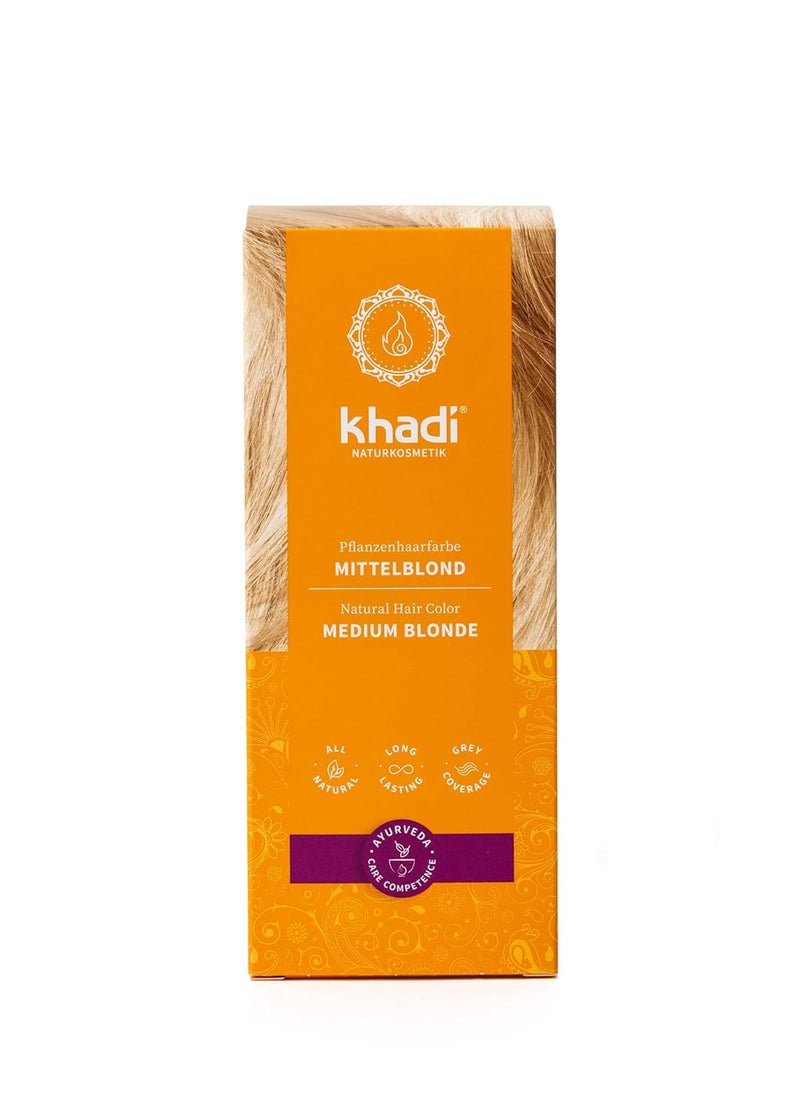 Khadi khadi Ayurvedic Natural Hair Color 100 herbal vegan PPD  chemical free certified natural cosmetics for healthy hair MEDIUM BLONDE 1 Pack 1 x 35oz 