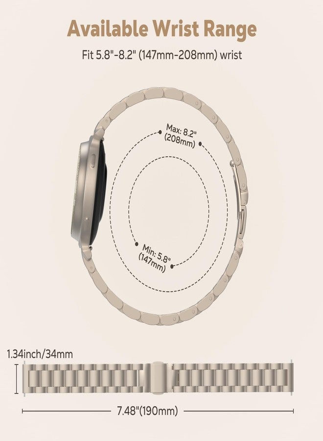 MoKo Metal Watch Band Compatible with Garmin Lily 2/Lily 2 Active, Stainless Steel Sport Strap Quick Release Replacement Wristband With Adjustment Tool for Men Women, Champagne Gold - Image 5