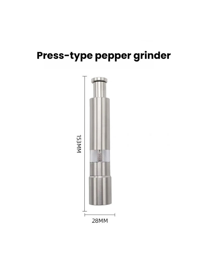 زجاجة طحن يدوية من الفولاذ المقاوم للصدأ مع تصميم نوع الضغط نافذة قابلة للفصل وشفافة لطحن دقيق - Image 5