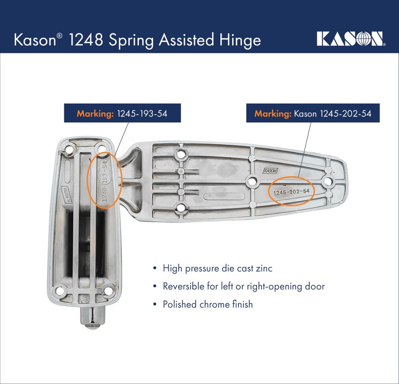 Kason 1248 Spring Assisted Hinge, Flush, 11248000004 - Image 3