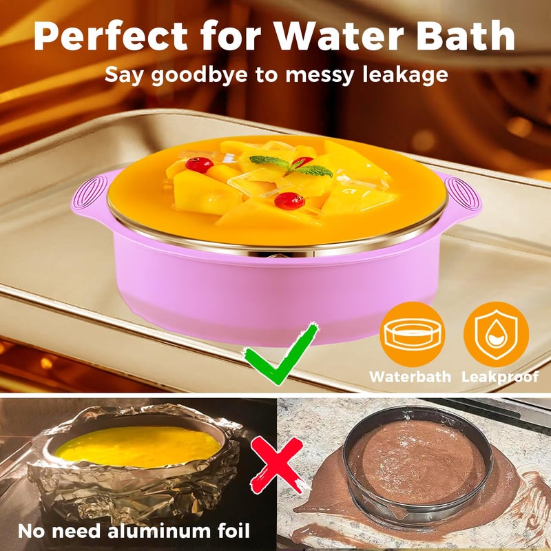 Molgree 304 Stainless Steel Springform Pan 9 Inch Nonstick, Leakproof Cheesecake Pan with Removable Bottom, 9 Spring Form Pan for Cheesecake with Protector, 9 Inch Springform Pan with 50Pcs Parchment - Image 2