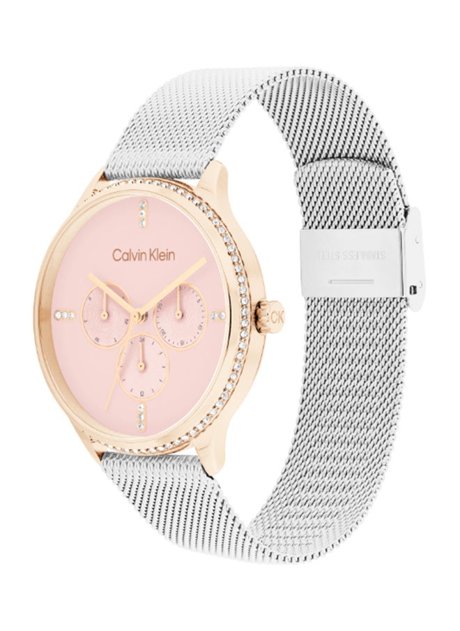 CALVIN KLEIN ساعة يد نسائية أنالوج دائرية من الفولاذ المقاوم للصدأ 25200374 - 38 مم  - Image 1