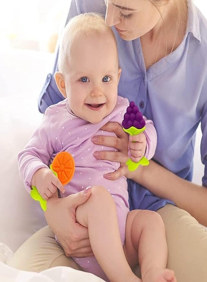 Chopchi Silicone Fruit Shape Teether and Fruit Pacifier for 6-12 Months Babies Combo Pack Color Yellow Set - Image 4