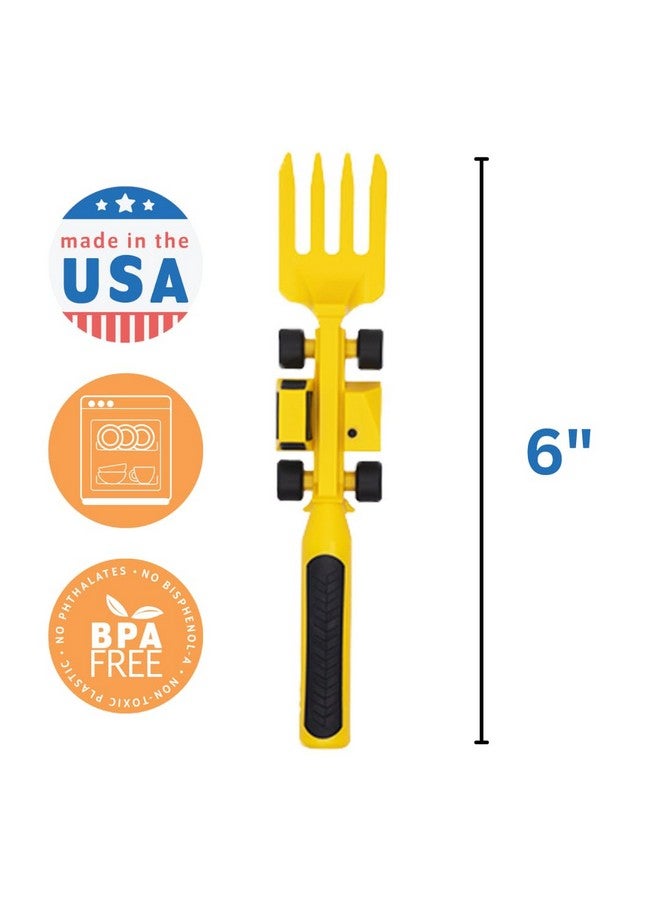 Constructive Eating Plate and Utensils Set - Made in USA - Toddler Dinnerware, Kids Dinnerware and Utensils Set for Ages 1-3, Toddler Utensils 2 and 3 Year Old, Divided Toddler Plates (Construction) - Image 2