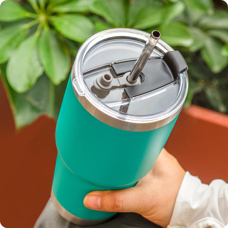 Prurex 20 oz Tumbler Lids,Replacement Lid for 20 oz Yeti Rambler,Old Style Rtic and More,Straw Friendly, 20 oz Tumbler,Cup Cover (Black) - Image 2
