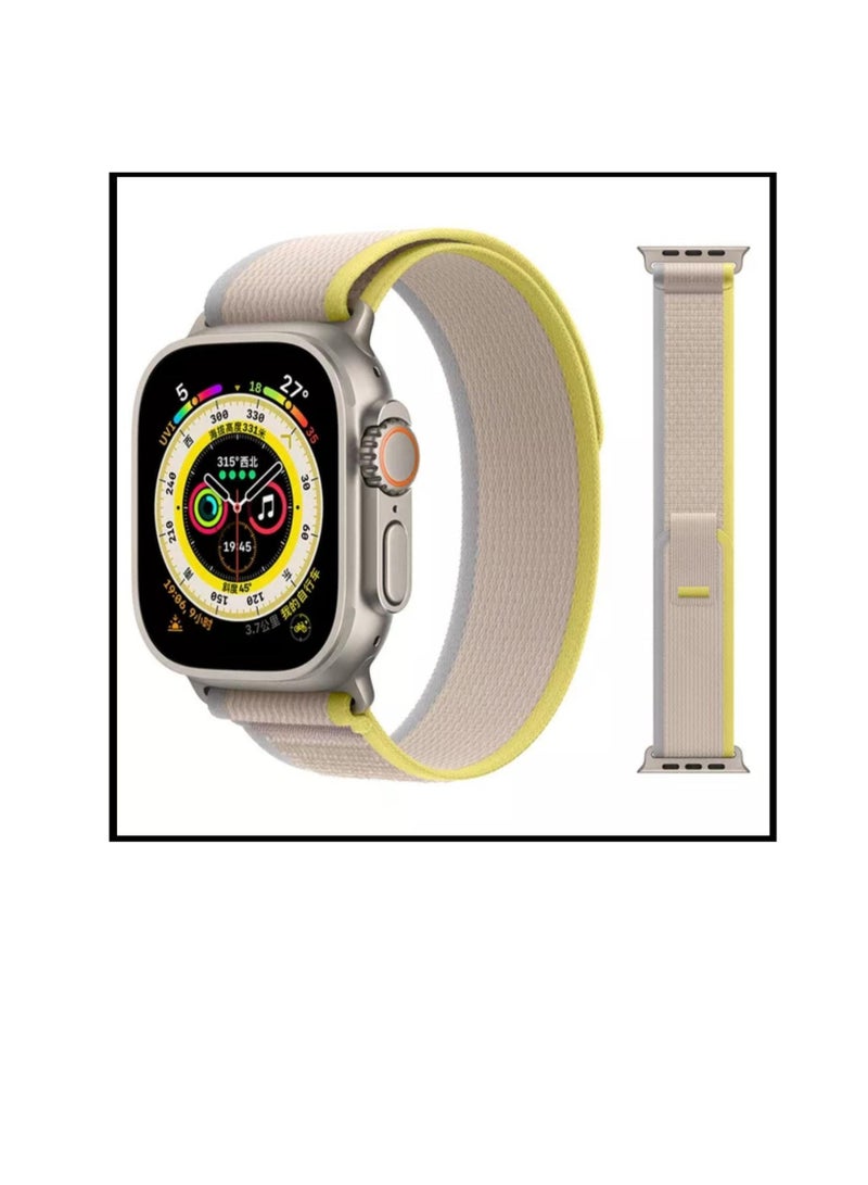 سوار ساعة ابل الشكل الجديد لون بيج مع اصفر مقاس 45 - Image 1