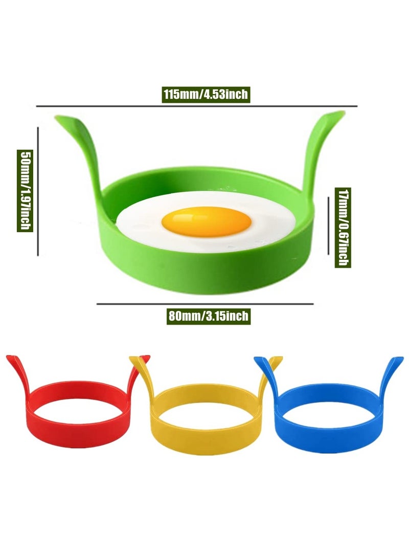 SUNSAR 4 Pcs Silicone Egg Rings, Round Egg Ring Mold Non-Stick Fried Egg Ring Egg Cooking Rings Heat-Resistant Pancake Rings - Image 2