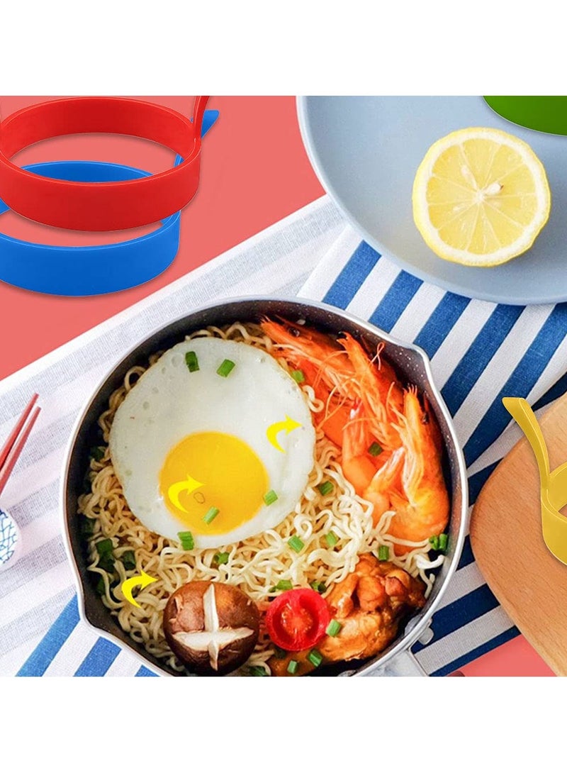 SUNSAR 4 Pcs Silicone Egg Rings, Round Egg Ring Mold Non-Stick Fried Egg Ring Egg Cooking Rings Heat-Resistant Pancake Rings - Image 5