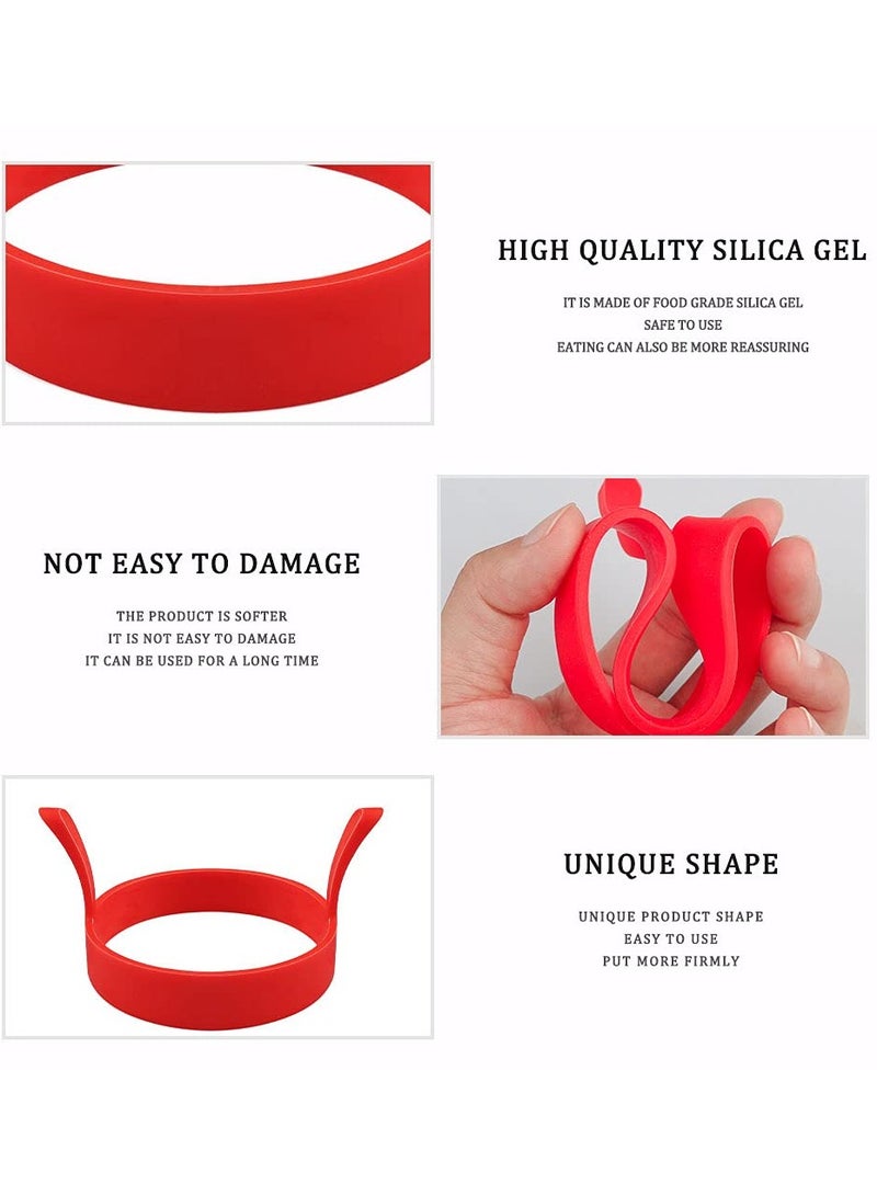 SUNSAR 4 Pcs Silicone Egg Rings, Round Egg Ring Mold Non-Stick Fried Egg Ring Egg Cooking Rings Heat-Resistant Pancake Rings - Image 3