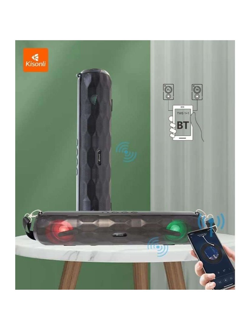 Kisonli LED-908 Blue Tooth LED Light Sound Systems Speaker With Microphone - Image 3