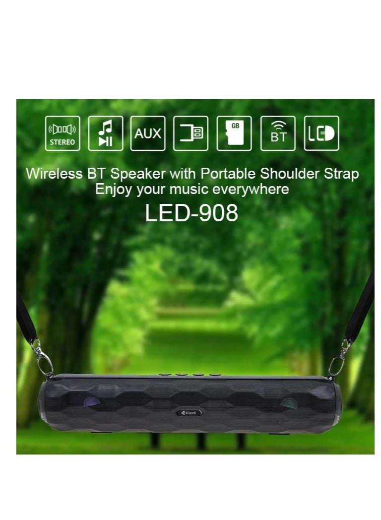 Kisonli LED-908 Blue Tooth LED Light Sound Systems Speaker With Microphone - Image 5
