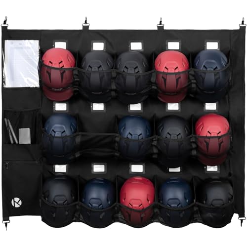 KAVIGOR Baseball/Softball Dugout Organizer - 15+ Helmet & Glove Storage Bag, Military-Grade 900D Fabric & 6 Reinforced Steel Hooks - Image 1
