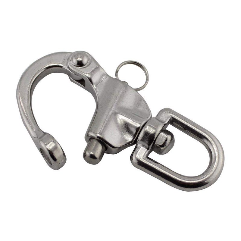 NRC&XRC Pair 3.5IN(87mm) Jaw Swivel Eye Snap Shackle Quick Release Bail Rigging Sailing Boat Marine Stainless Steel Clip Pair - Image 3