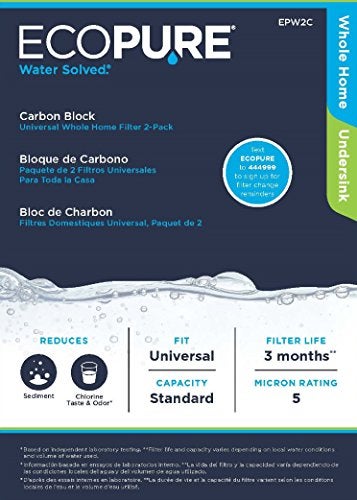 EcoPure EPW2C Carbon Whole Home Replacement Water Filter - Universal Fit - Fits Most Major Brand Systems (2 pack) - Image 3