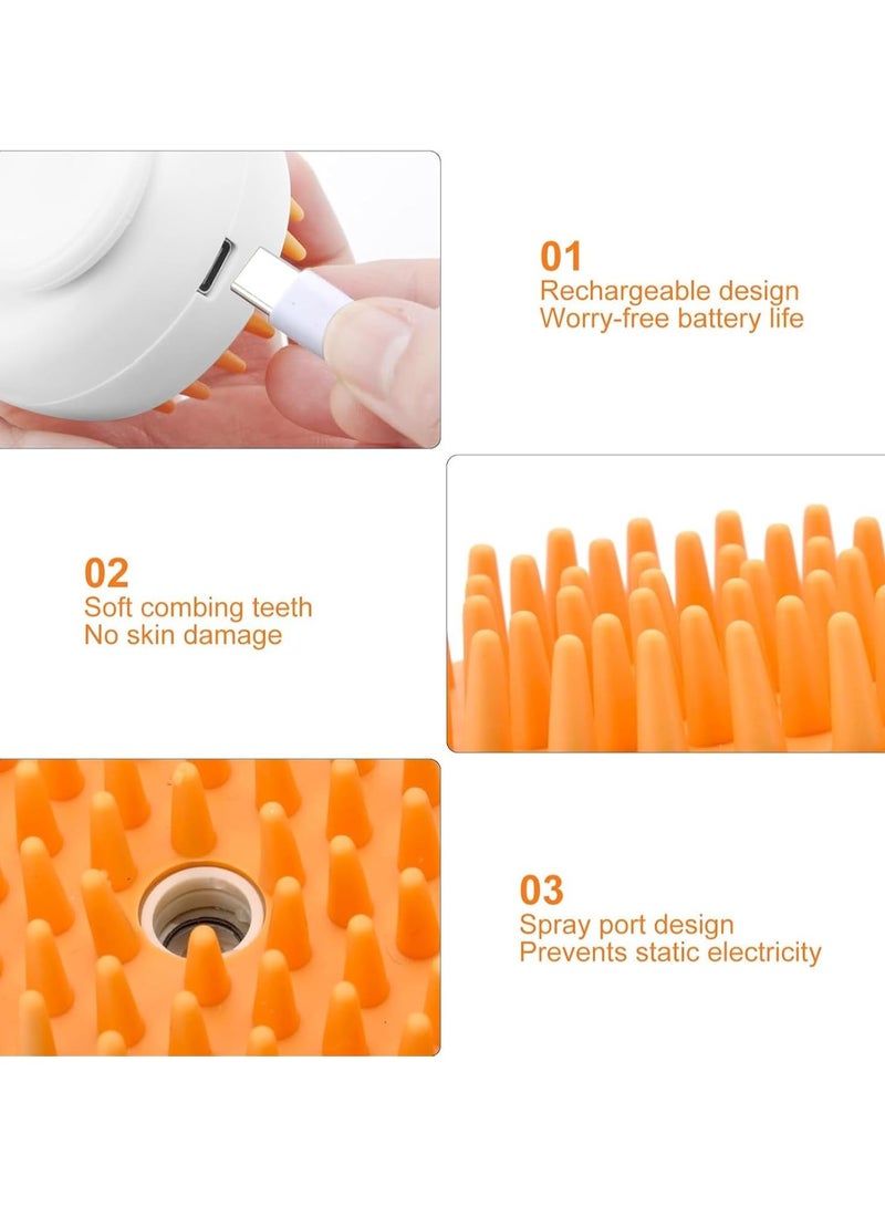 Cat Steam Brush, 3 in 1 Detachable Cat Hair Brush, Self-Cleaning Cat Brush with Steam Massage, Pet Steam Brush for Removing Tangles and Shedding Hair (White) - Image 3