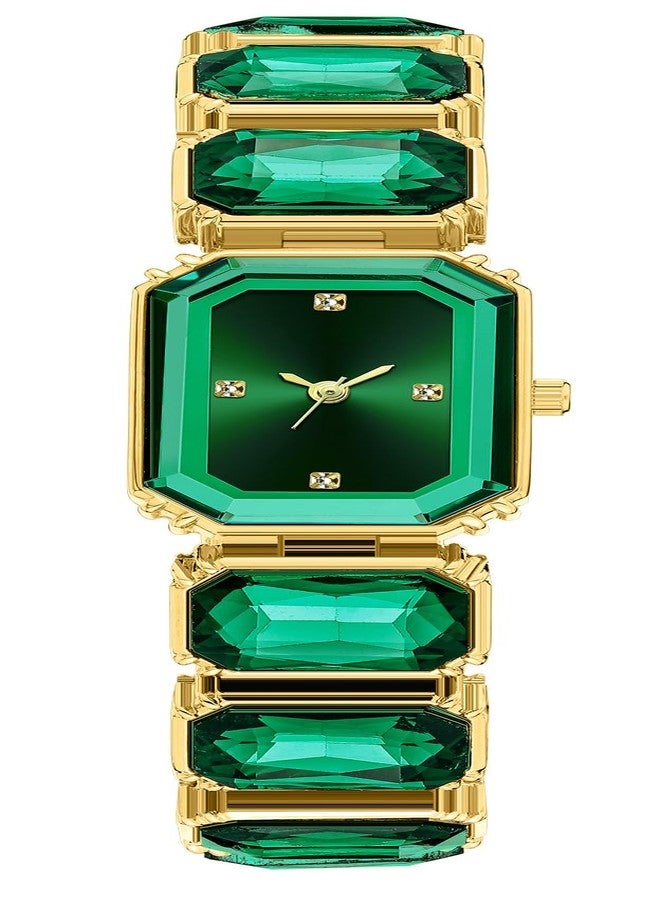 BESTKANG Luxury Crystal Bangle Watch Ladies' Fashion Waterproof Watch, Green, Fashion - Image 1