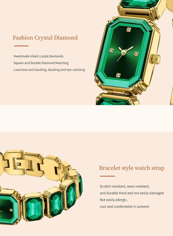 BESTKANG Luxury Crystal Bangle Watch Ladies' Fashion Waterproof Watch, Green, Fashion - Image 5