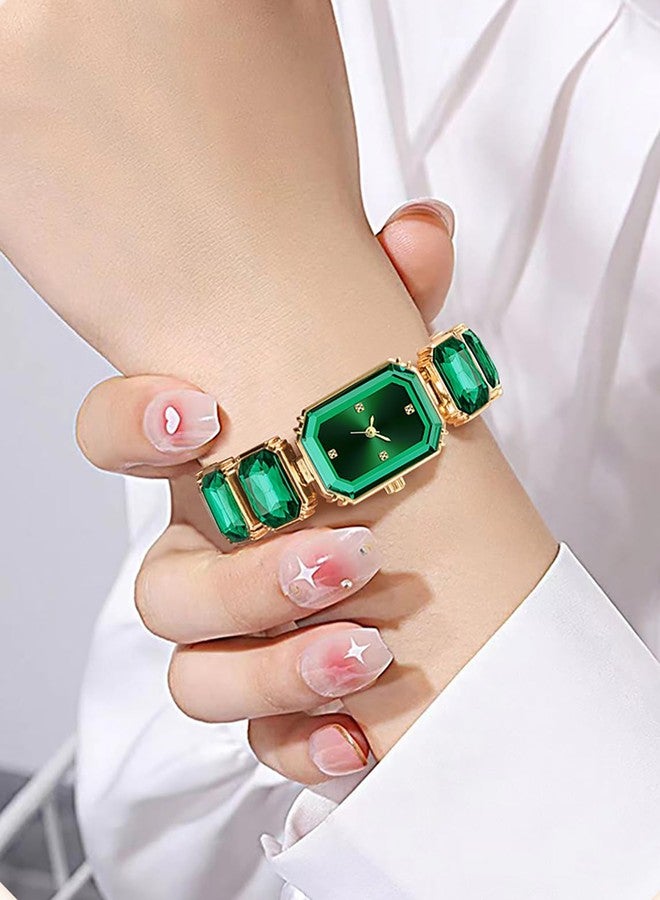 BESTKANG Luxury Crystal Bangle Watch Ladies' Fashion Waterproof Watch, Green, Fashion - Image 2