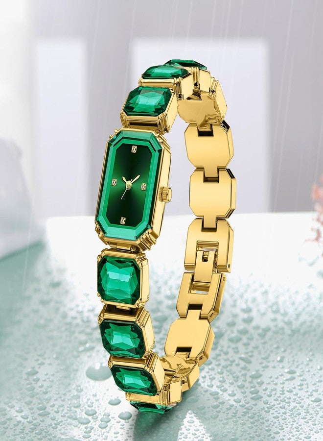BESTKANG Luxury Crystal Bangle Watch Ladies' Fashion Waterproof Watch, Green, Fashion - Image 3