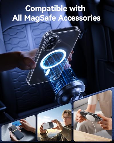 NIMASO for iPhone 17 Case Clear, Compatible with MagSafe, Shockproof Military Grade Protection, Non-Yellowing, Slim Thin Magnetic Phone Case for iPhone 17, Clear - Image 2